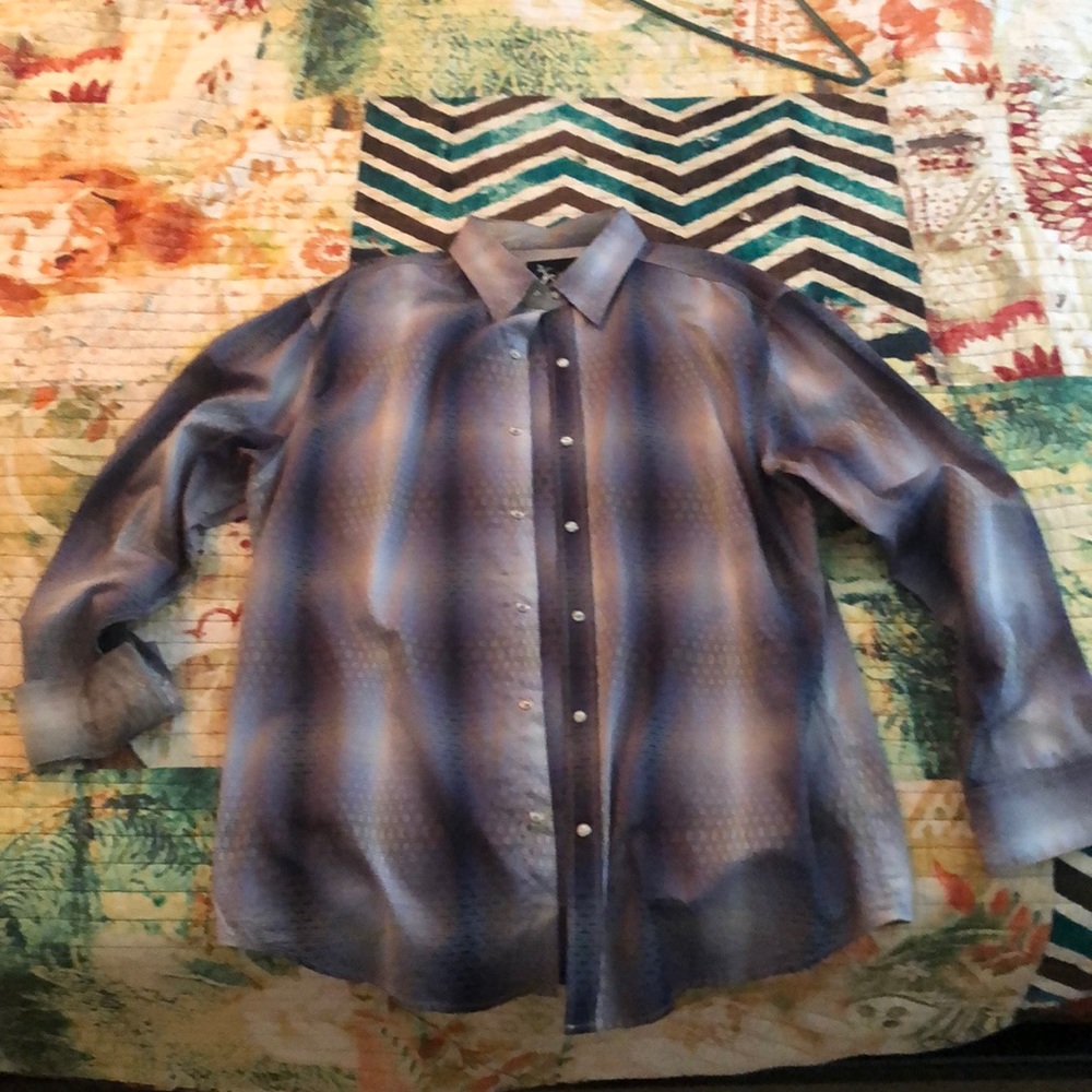 Age of Wisdom snap front dress shirt